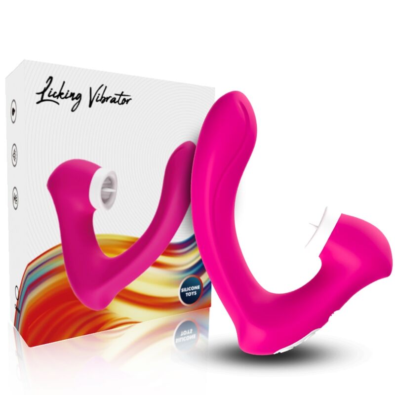 ARMONY - SECRETKISS LICKING VIBRATING CLIT &amp; VIBRATOR CURVED FUCHSIA