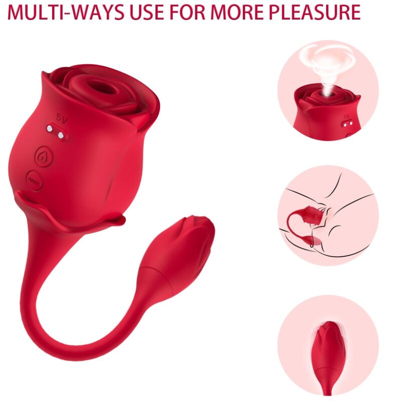 ARMONY - ROSE LICKING VIBRATING DE CLIT &amp; VIBRATOR 10 MODES RØD