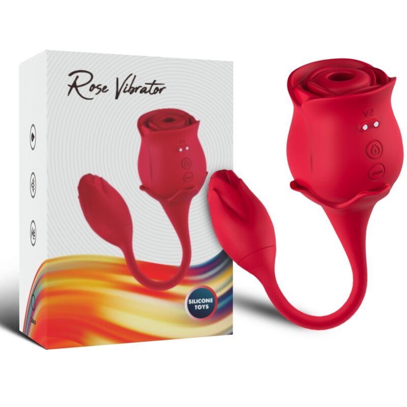 ARMONY - ROSE LICKING VIBRATING DE CLIT &amp; VIBRATOR 10 MODES RØD