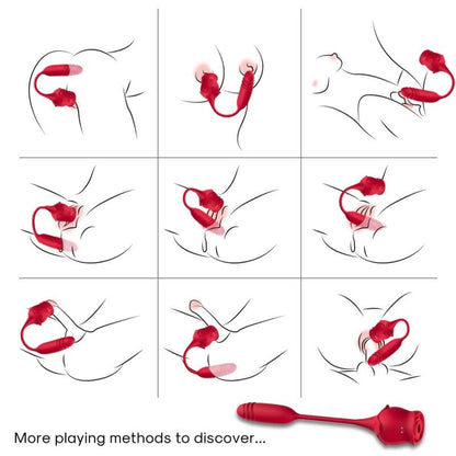 ARMONY - ROSEKNIGTH LICKING VIBRATING CLIT &amp; VIBRATOR RED