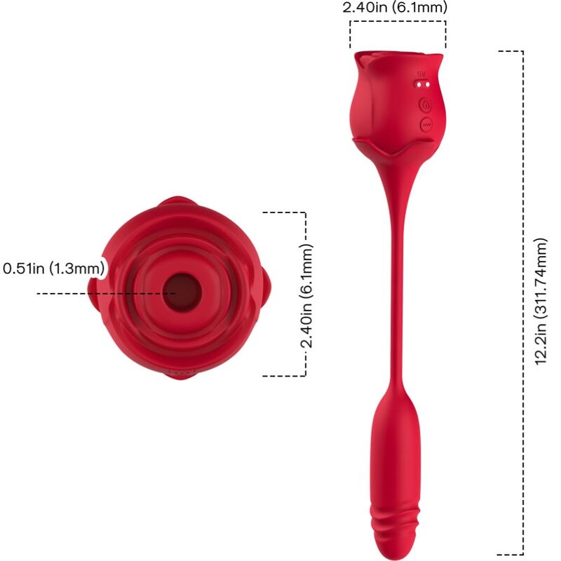 ARMONY - ROSEKNIGTH LICKING VIBRATING CLIT &amp; VIBRATOR RED