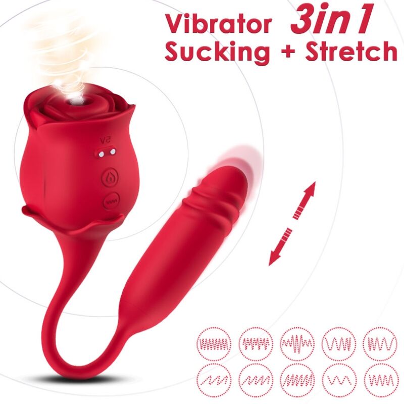 ARMONY - ROSEKNIGTH LICKING VIBRATING CLIT &amp; VIBRATOR RED