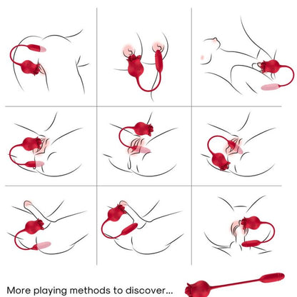 ARMONY - ROSELIP LICKING VIBRATING CLIT &amp; VIBRATOR RED