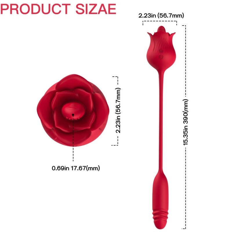 ARMONY - ROSELIP LICKING VIBRATING CLIT &amp; VIBRATOR RED