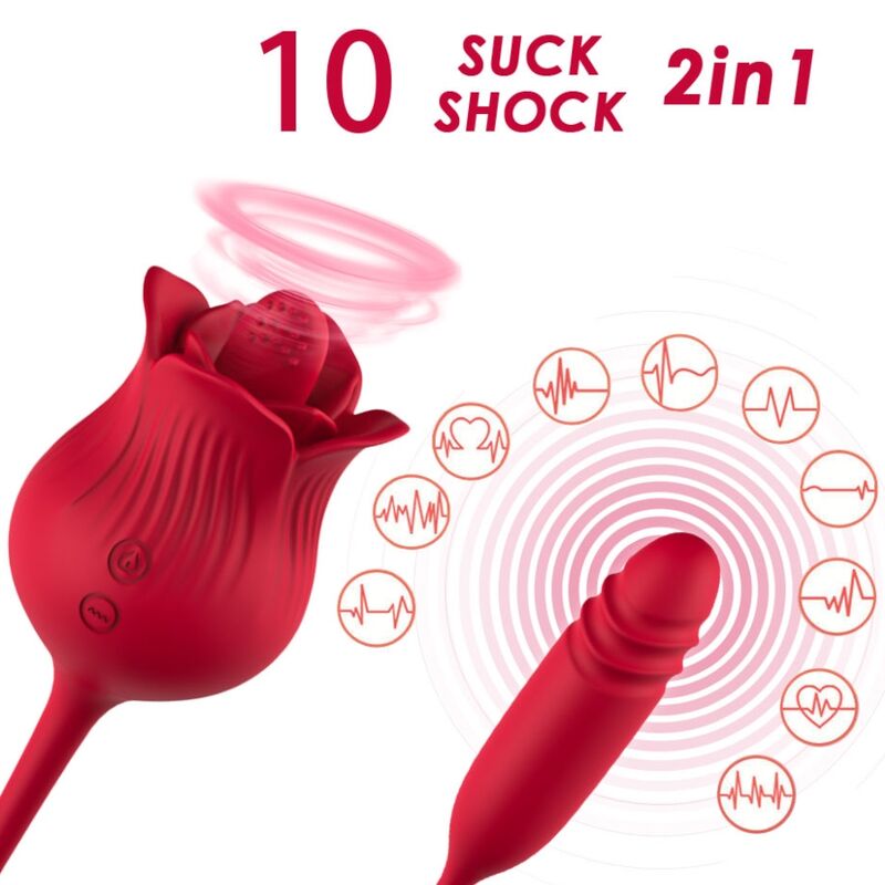 ARMONY - ROSELIP LICKING VIBRATING CLIT &amp; VIBRATOR RED