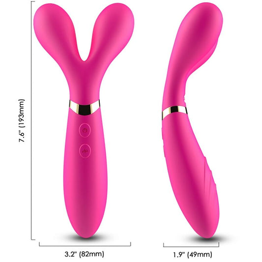 ARMONY - Y-WAND MASSAGER &amp; VIBRATOR DOBBELT HOVED FUCHSIA