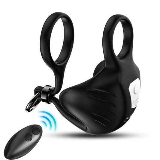 ARMONY - MANTA SCROTUM VIBRATOR RING FJERNBETJENING SORT