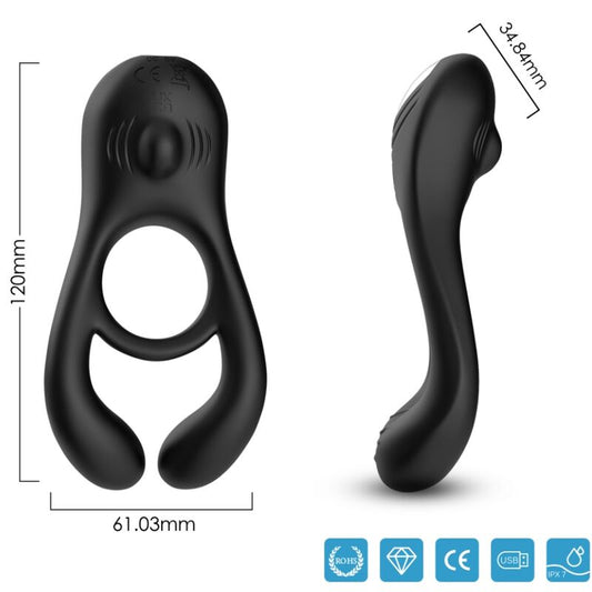 ARMONY - VEYRON DOBBELT VIBRATORRINGLEGETØJ TIL PAR SORT