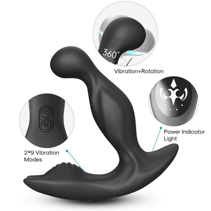 ARMONY - BAT KING VIBRATOR ANAL PROSTATA ROTATOR FJERNBETJENING SORT