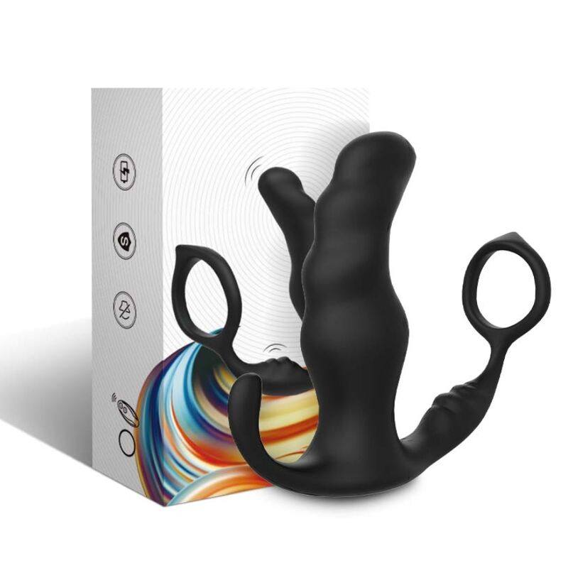 ARMONY - KNIGHT VIBRATOR ANAL PROSTAA &amp; RING FJERNBETJENING SORT