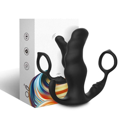 ARMONY - KNIGHT VIBRATOR ANAL PROSTAA &amp; RING FJERNBETJENING SORT