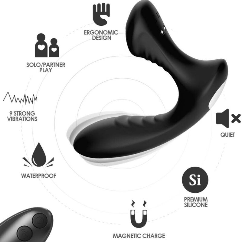 ARMONY - STORM VIBRATOR ANAL PROSTAA &amp; STIK FJERNBETJENING SORT