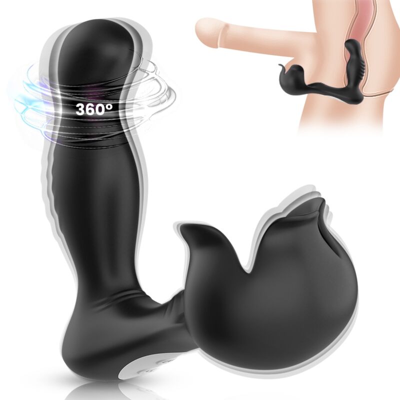 ARMONY - VIBRATEUR SURROUND ANAL &amp; STIMULATEUR TESTICULAIRE TÉLÉCOMMANDE NOIR