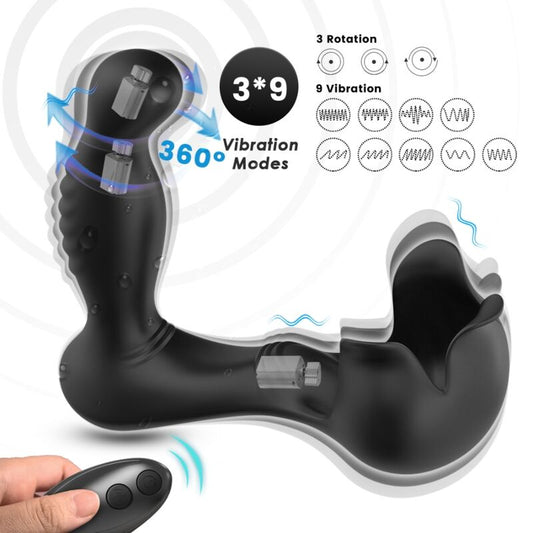 ARMONY - SURROUND VIBRATOR ANAL &amp; STIMULATOR TESTICULOS FJERNBETJENING SORT