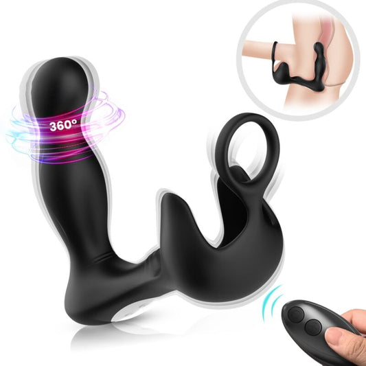 ARMONY - SURROUND VIBRATOR ANAL &amp; STIMULATOR TESTICULOS &amp; RING FJERNBETJENING SORT