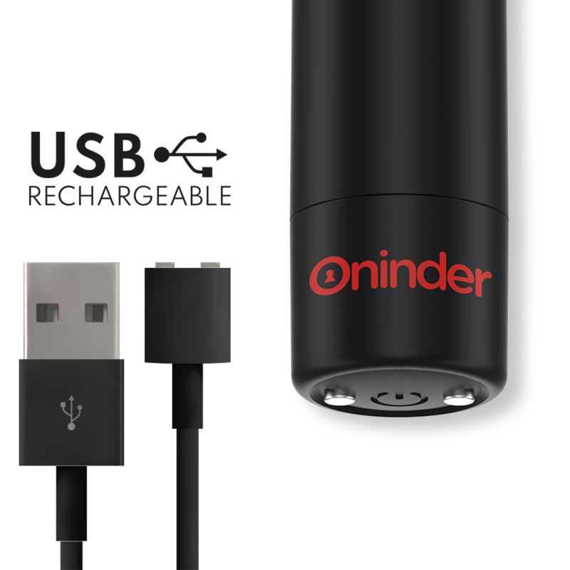 ONINDER - VIBRATEUR BERLIN BULLET NOIR 9 MODES 8,5 X 2 CM - APPLICATION GRATUITE