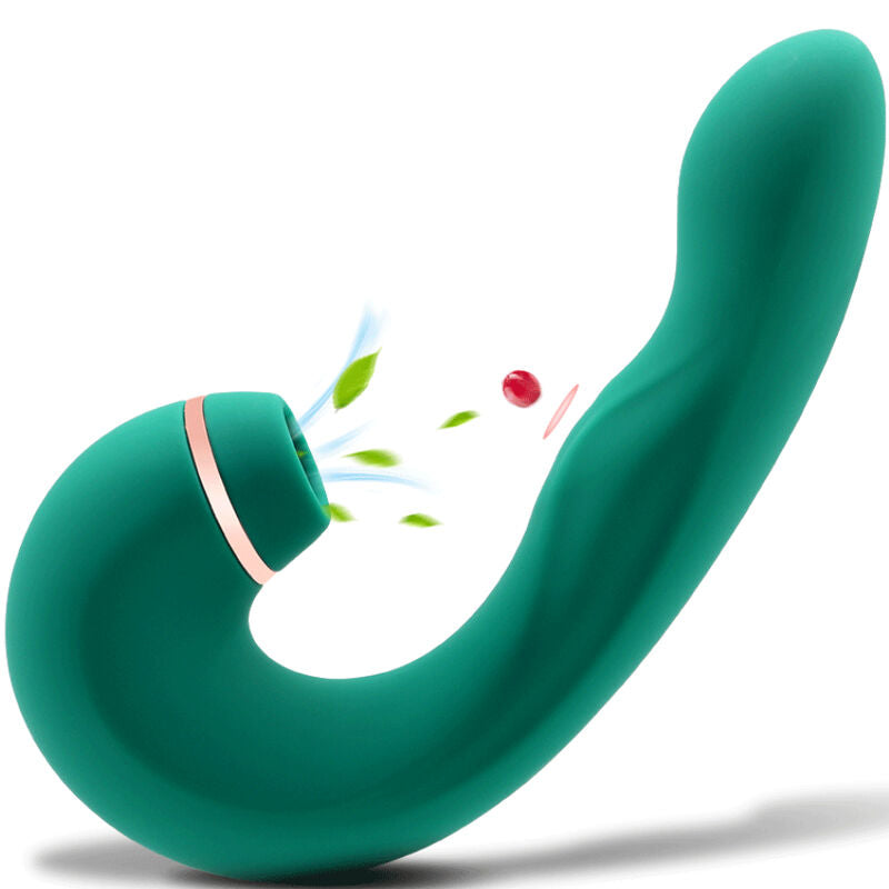 ARMONY - VIBRATEUR ET SUCCION FLEXIBLE VERT