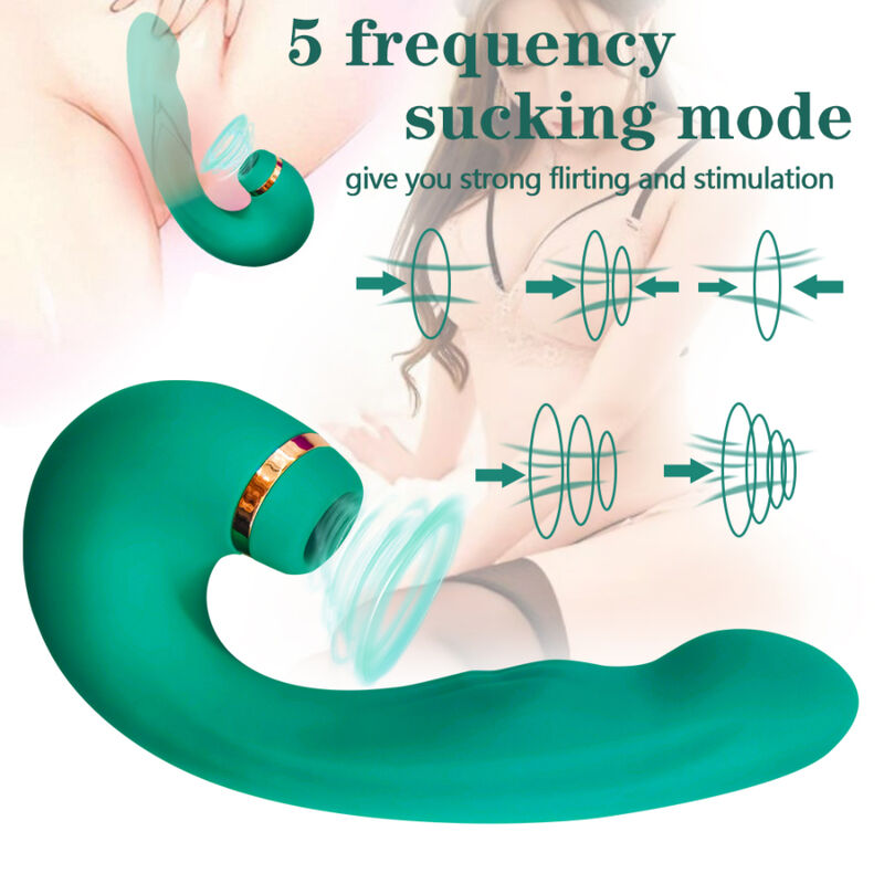 ARMONY - VIBRATEUR ET SUCCION FLEXIBLE VERT