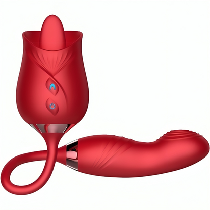 ARMONY - GLÆD BLOMSTERVIBRATOR OG BUMPING MED RØD TUNGE