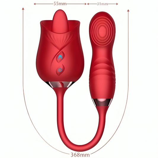 ARMONY - GLÆD BLOMSTERVIBRATOR OG BUMPING MED RØD TUNGE