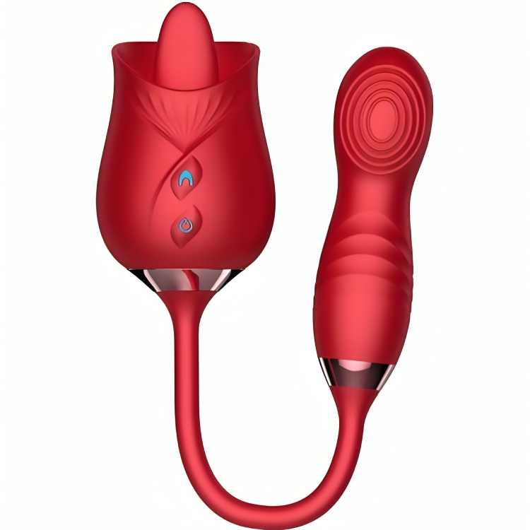 ARMONY - GLÆD BLOMSTERVIBRATOR OG BUMPING MED RØD TUNGE