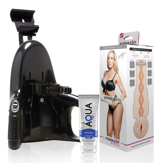 FLESHLIGHT - BRANDI LOVE VAGINA + UNIVERSAL LANCERING + AQUA QUALITY SMØREMIDDEL 50 ML