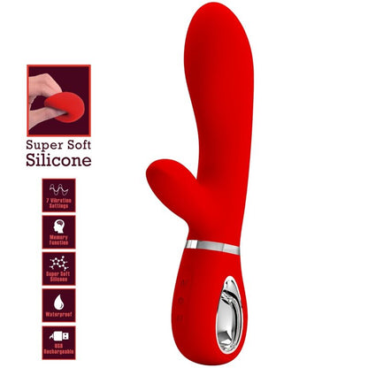 PRETTY LOVE - THOMAS VIBRATEUR MULTIFONCTION POINT G ROUGE