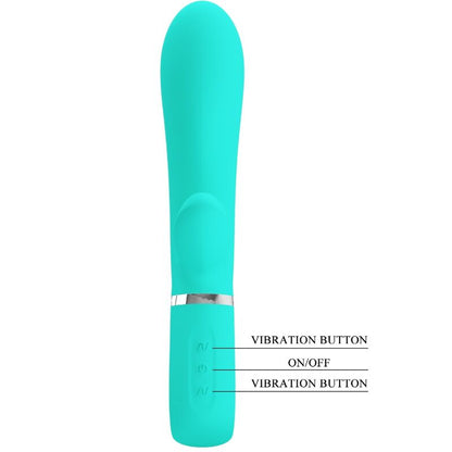 PRETTY LOVE - THOMAS VIBRATEUR MULTIFONCTION POINT G VERT AQUA