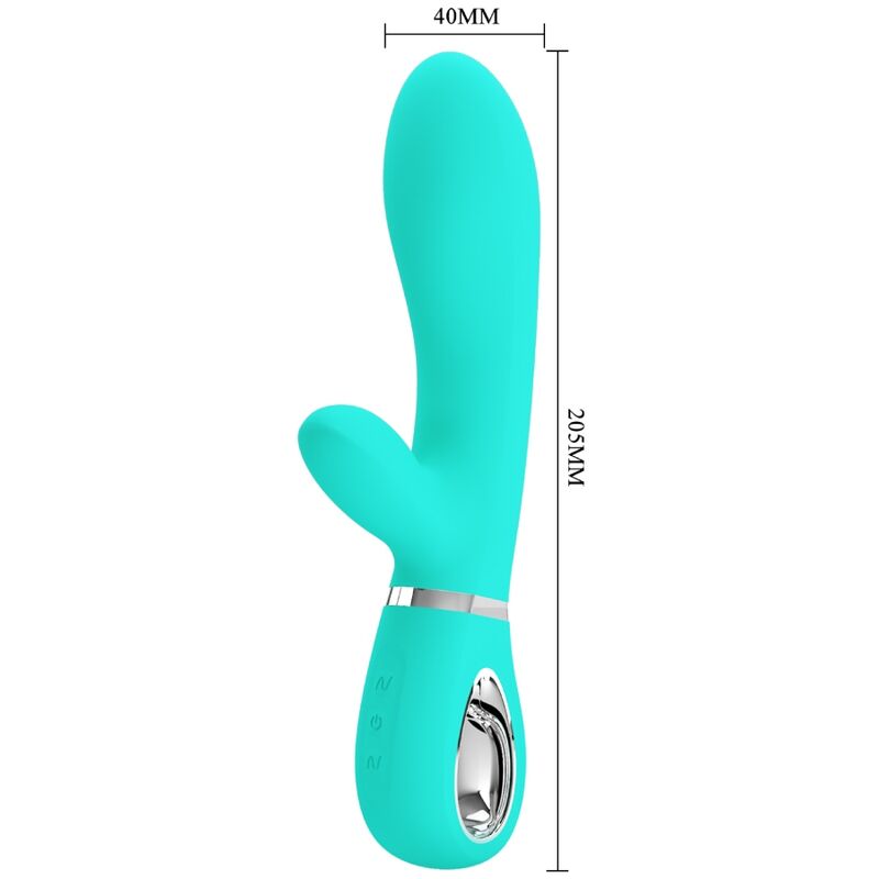 PRETTY LOVE - THOMAS VIBRATEUR MULTIFONCTION POINT G VERT AQUA