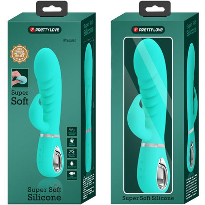 PRETTY LOVE - VIBRATEUR POINT G MULTIFONCTION PRESCOTT VERT AQUA