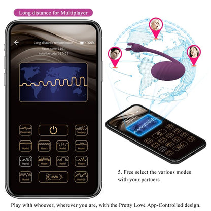 PRETTY LOVE - CATALINA VIBRATEUR TÉLÉCOMMANDE APPLI VIOLET