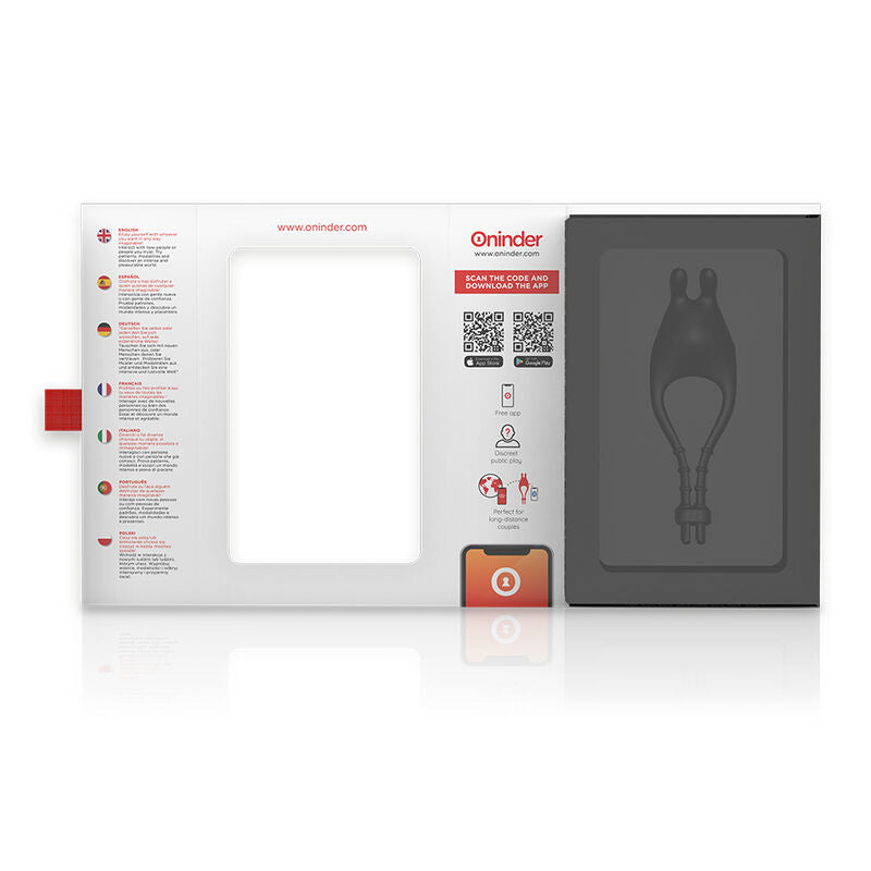 ONINDER - PAMPA GENOPLADELIG JUSTERBAR VIBRATORRING MED CLITORIS STIMULATOR 10 SPEED - GRATIS APP