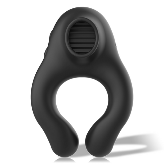 ARMONY - SILIKONE VIBRATORRING 3 MOTORER GENOPLADELIG SORT - GULD
