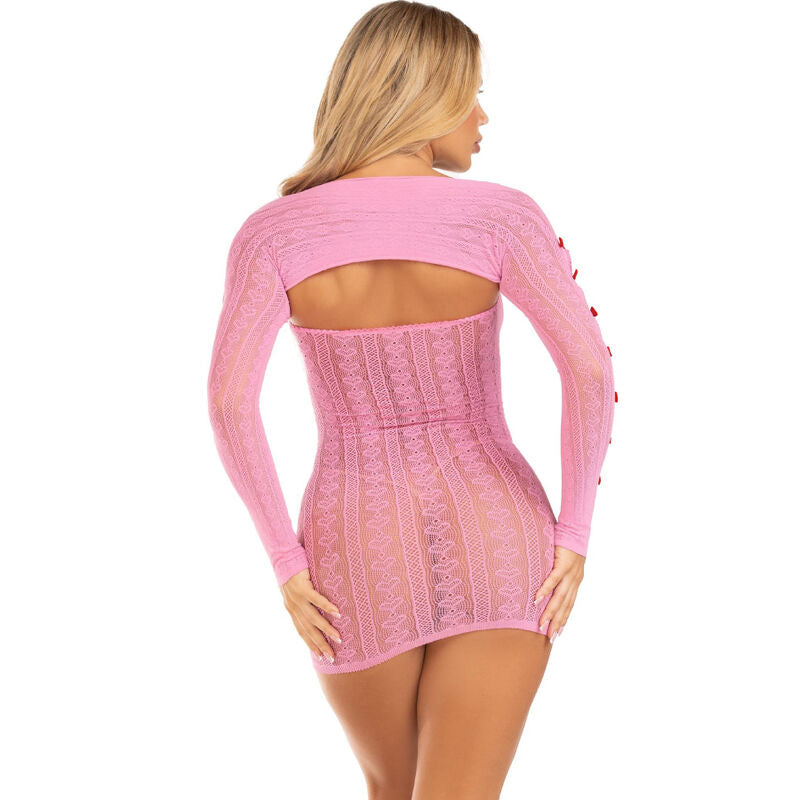 LEG AVENUE - ROBE COEUR ET NŒUDS ROSE TAILLE UNIQUE