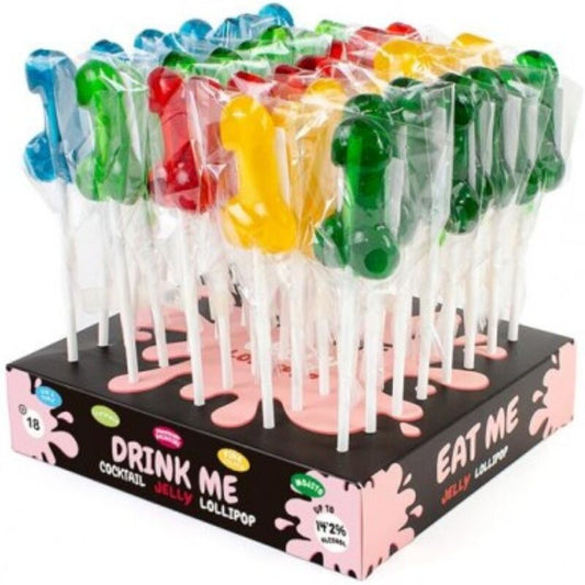 SECRETPLAY - DISPLAY SORTIMENT PENIS LOLLIPOPS MED ALKOHOL 40 ENHEDER