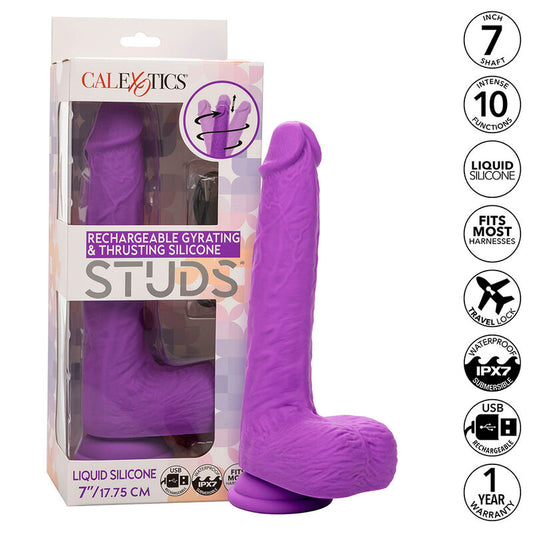 CALEXOTICS - STUDER GENOPLADELIG OG ROTERENDE VIBRATOR 10 VIBRATIONER LILLA