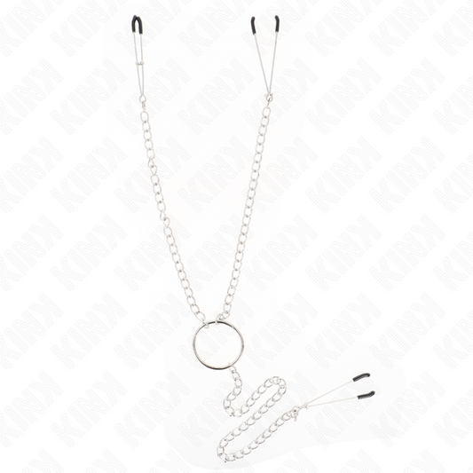 KINK - TRIPLE NIPPLE OG KLITORIS KLEMMER MED KÆDE MODEL 1