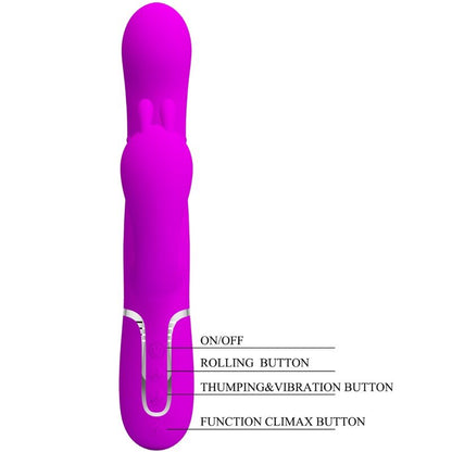 PRETTY LOVE - CAMMY TRIPLE VIBRATEUR MULTIFONCTION 4 EN 1 ROSE
