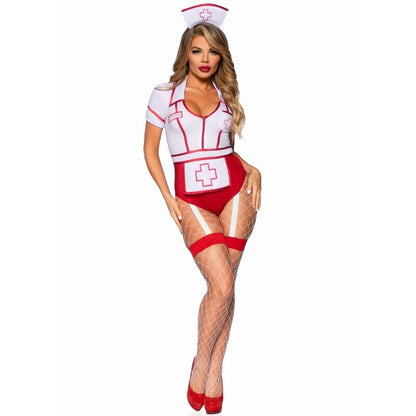 LEG AVENUE - SEXY SYGEPLEJE KOSTUME RØD/HVID S