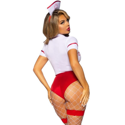 LEG AVENUE - SEXY SYGEPLEJE KOSTUME RØD/HVID S
