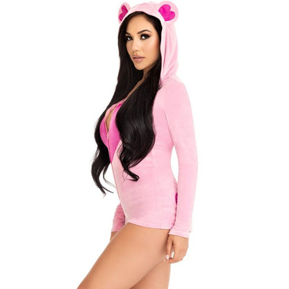 LEG AVENUE - BODY OURS EN VELOURS ROSE S