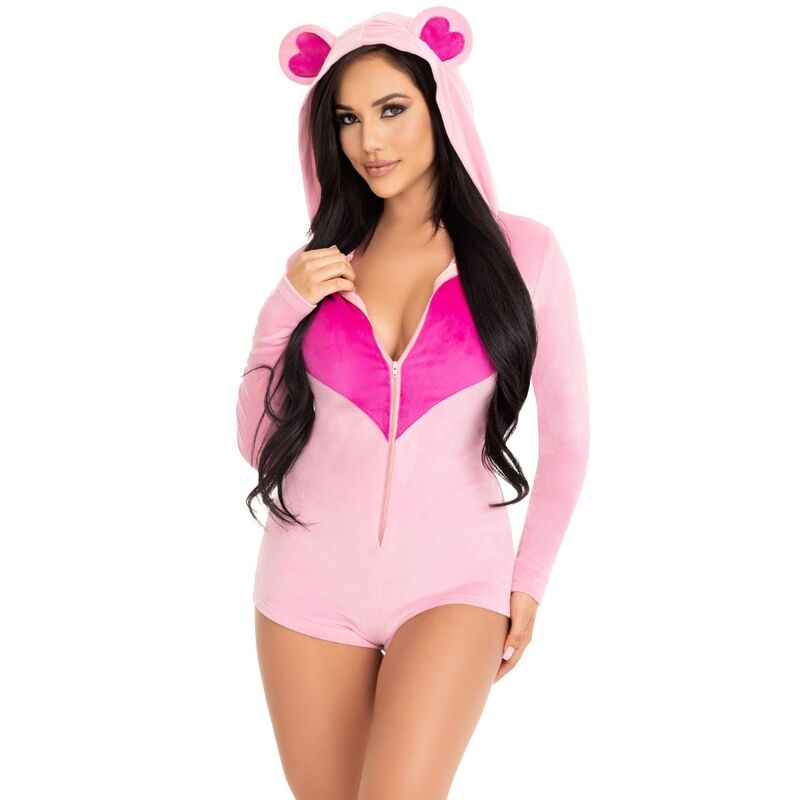 LEG AVENUE - BODY OURS EN VELOURS ROSE S