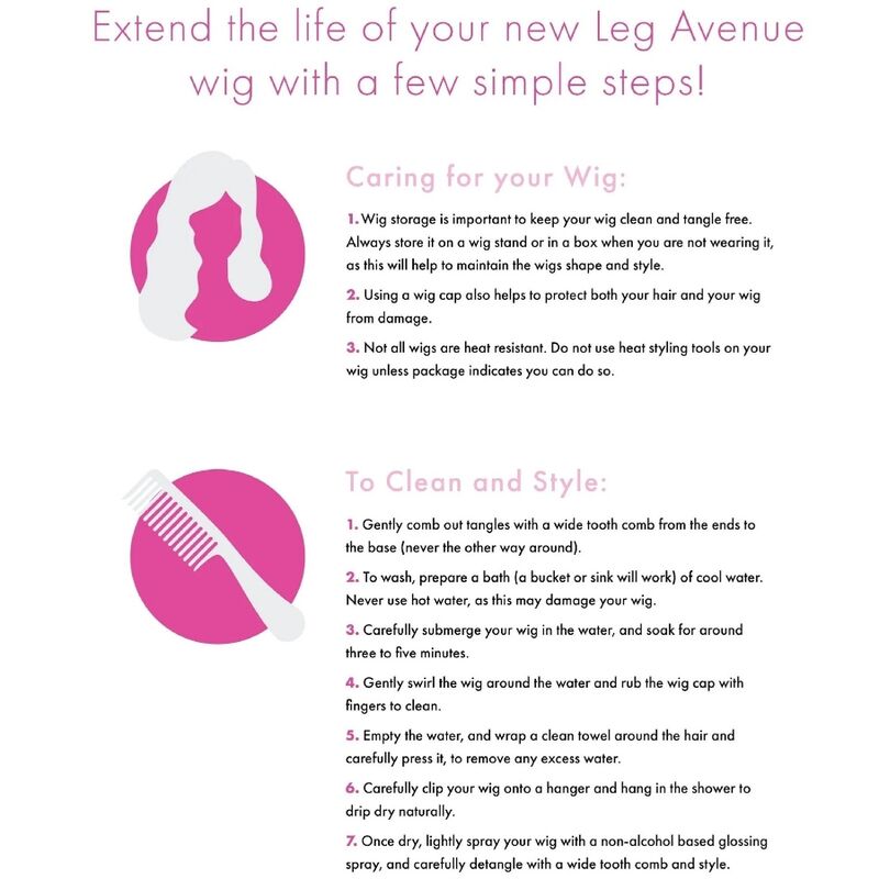 LEG AVENUE - PERRUQUE LONGUE FRANGE ROSE