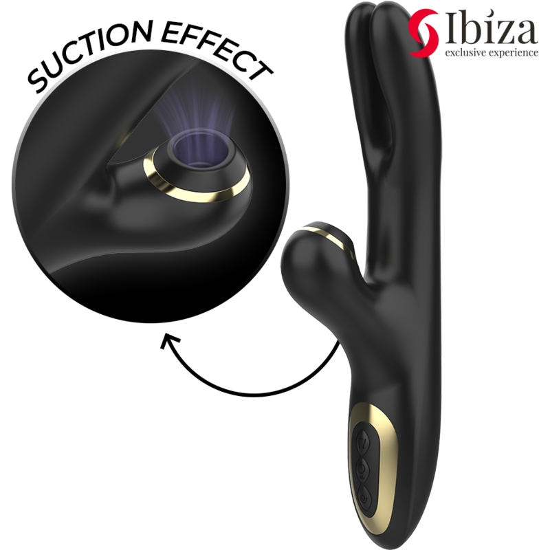 IBIZA - DOUBLE VIBRATEUR À SERRAGE NOIR