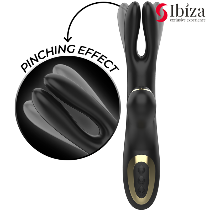 IBIZA - DOUBLE VIBRATEUR À SERRAGE NOIR
