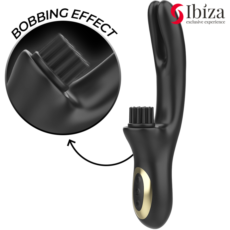 IBIZA - VIBRATEUR CLITORIMAL À DOUBLE ONDES ET À BRUSHING MULTICELLULAIRE HAUTE TECHNOLOGIE RABITT