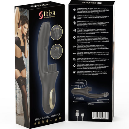 IBIZA - VIBRATEUR CLITORIMAL À DOUBLE ONDES ET À BRUSHING MULTICELLULAIRE HAUTE TECHNOLOGIE RABITT