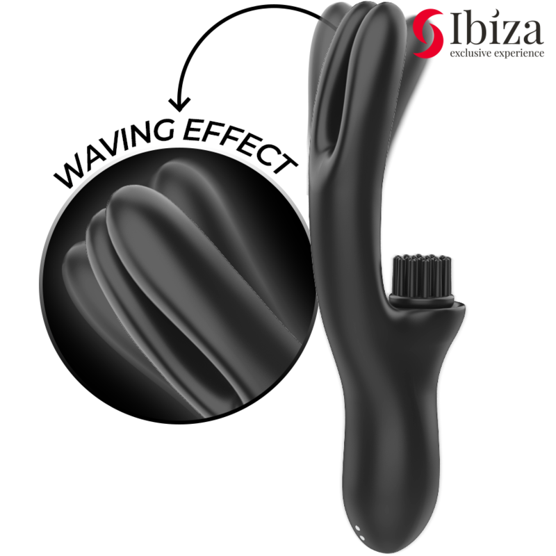 IBIZA - VIBRATEUR CLITORIMAL À DOUBLE ONDES ET À BRUSHING MULTICELLULAIRE HAUTE TECHNOLOGIE RABITT