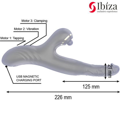 IBIZA - TO DRAGER DOBBELT VIBRATOR SORT