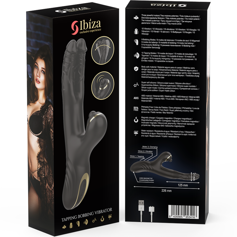 IBIZA - TO DRAGER DOBBELT VIBRATOR SORT